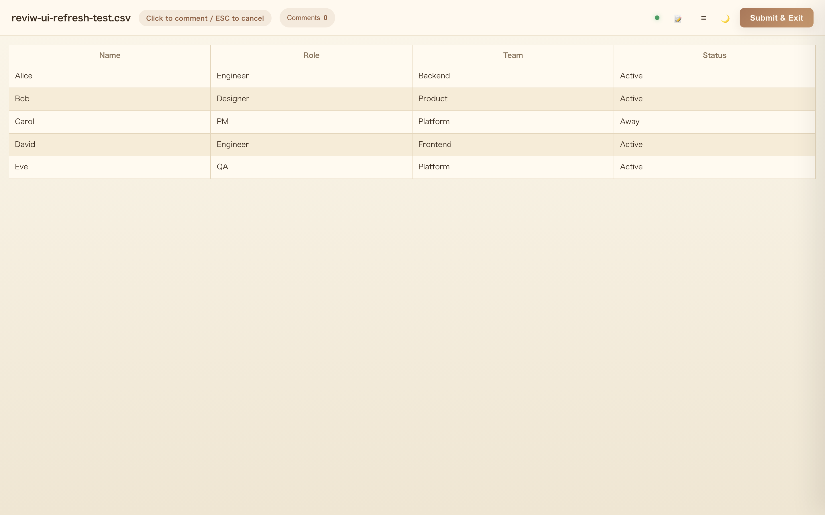 CSV View