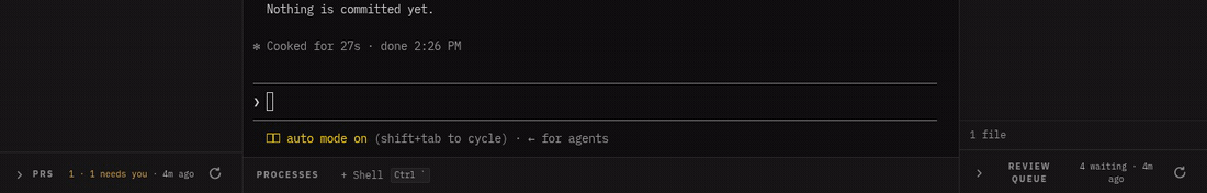 the PR pane and the review queue