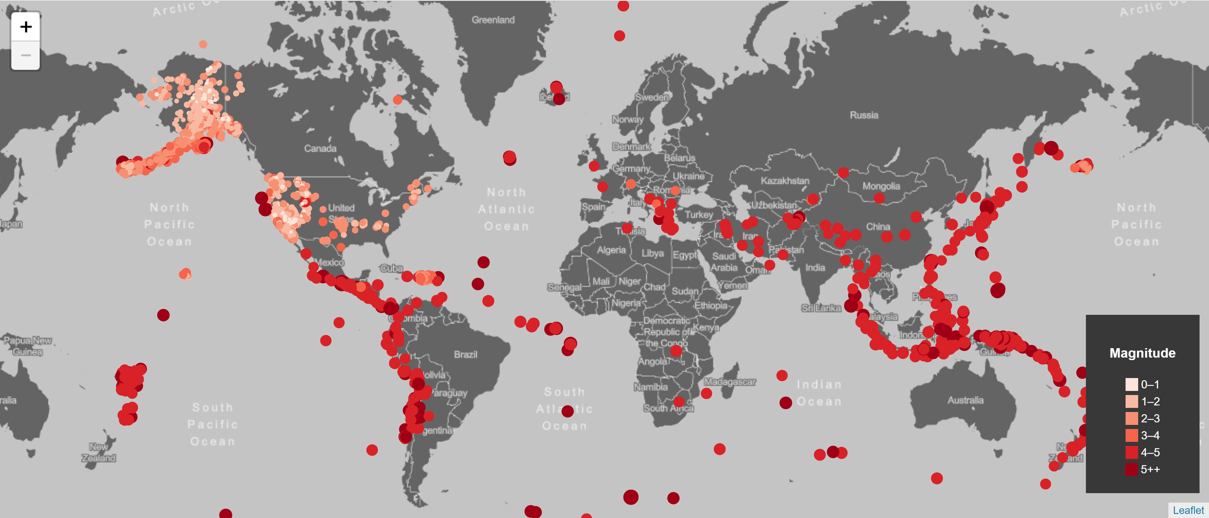 earthquake map