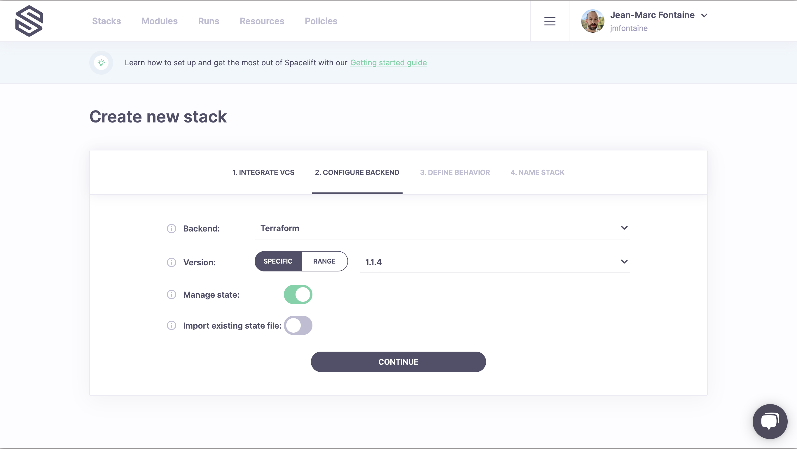 Configuring backend