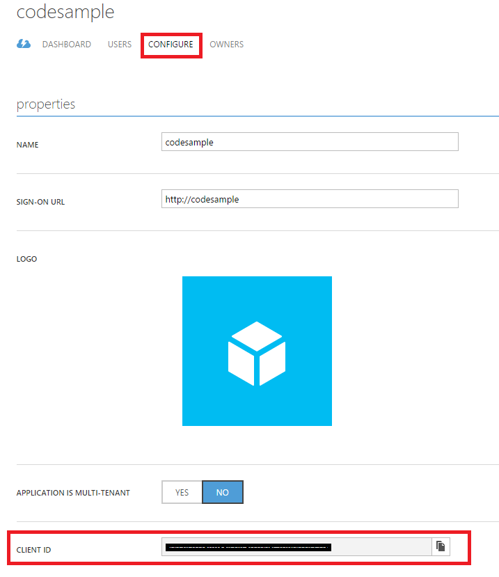 Replace ENTER_YOUR_CLIENT_ID with the client ID of your registered Azure application