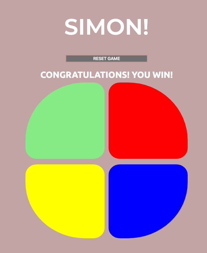 simon win game sequence