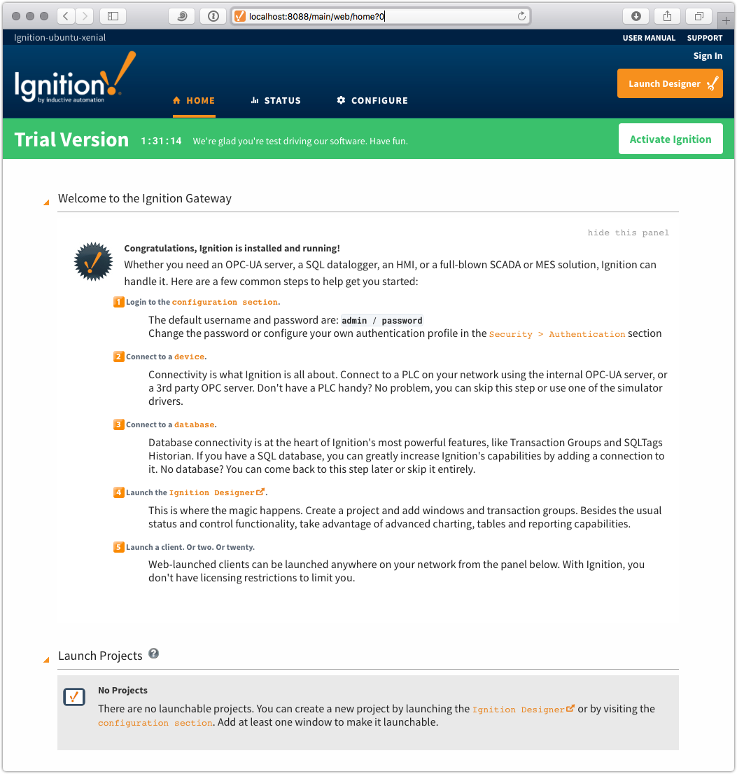 Ignition Home Page