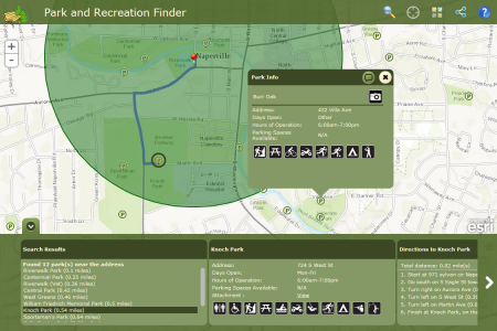 Image of Park and Recreation Finder application
