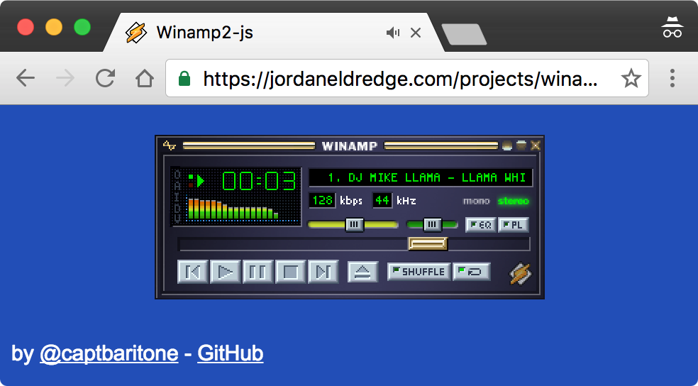 Screenshot of Winamp2-js