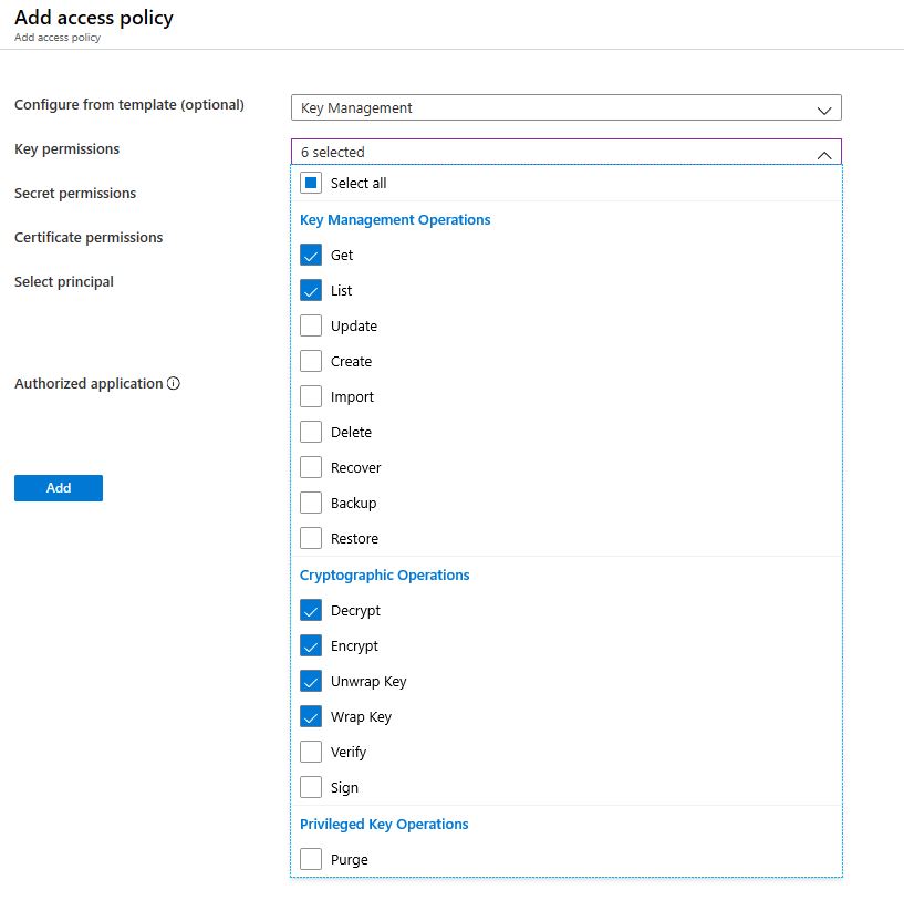 Azure Key Policy Creation