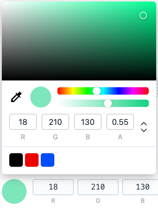 Color picker modal