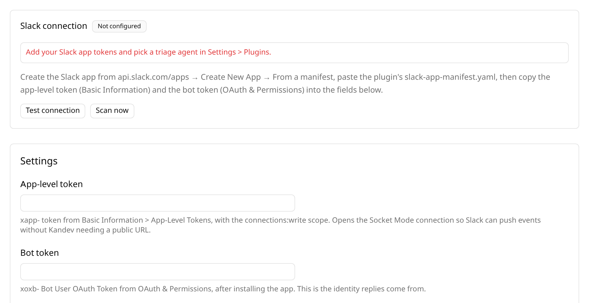 Settings → Plugins → Slack