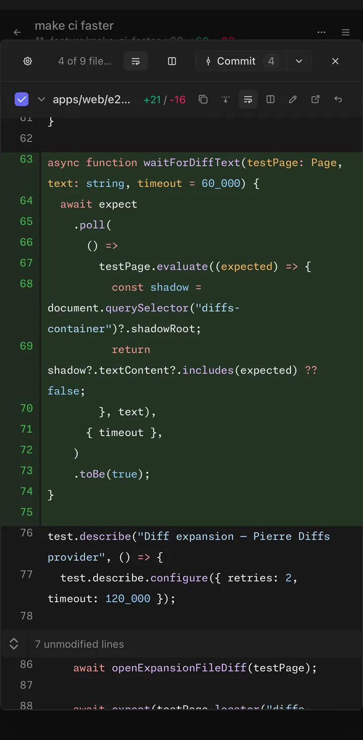 Mobile Diff Review