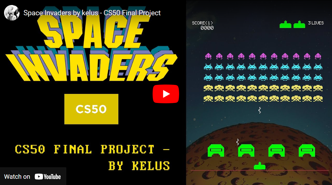 Space Invaders by kelus - CS50 Final Project