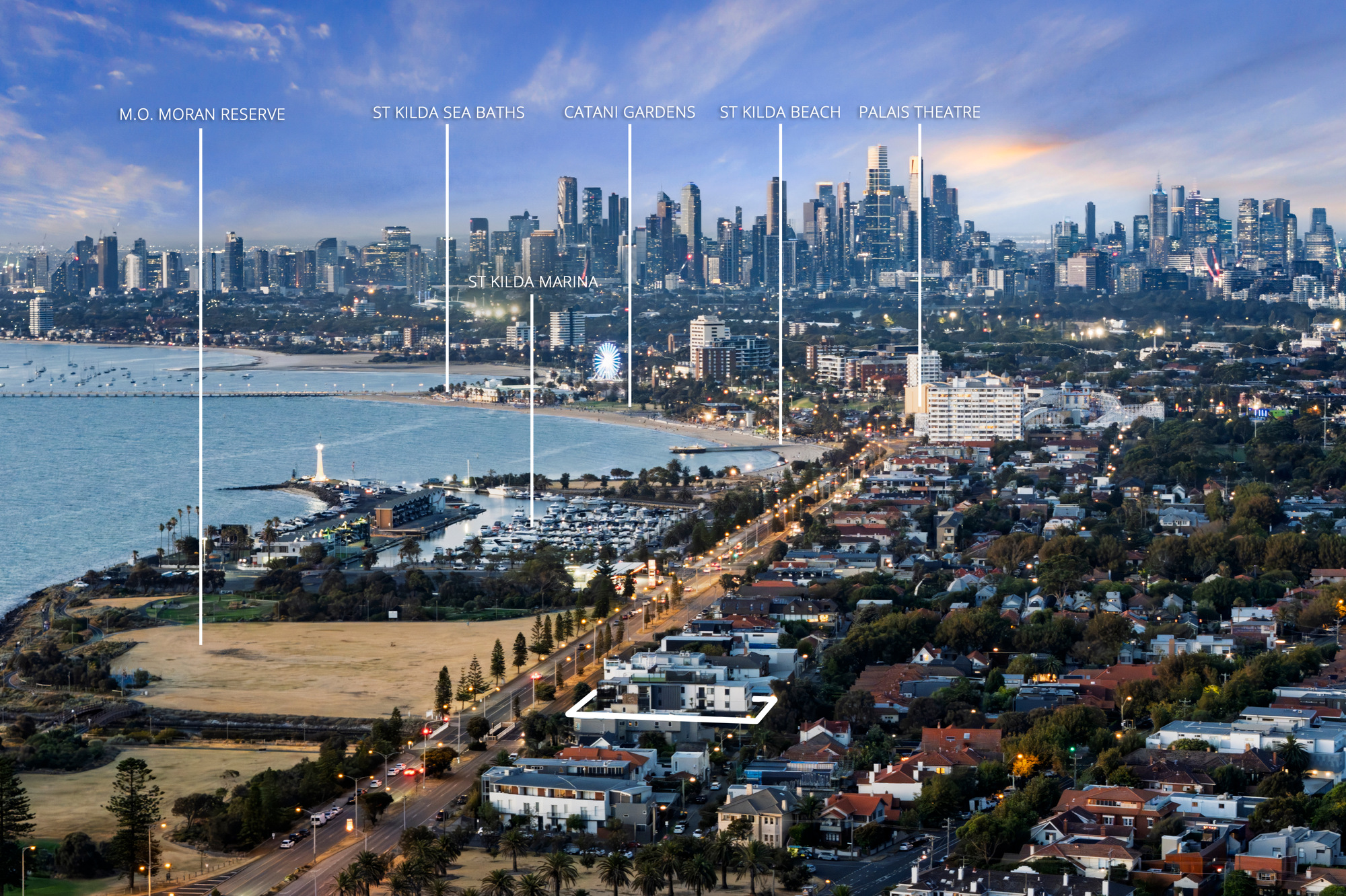 Aerial overview — Marine Parade