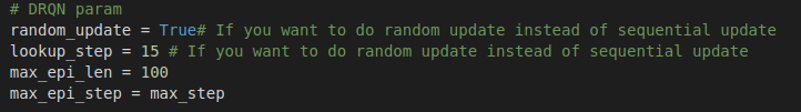 DRQN Parameters
