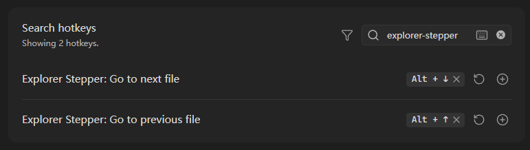 Explorer Stepper hotkey configuration