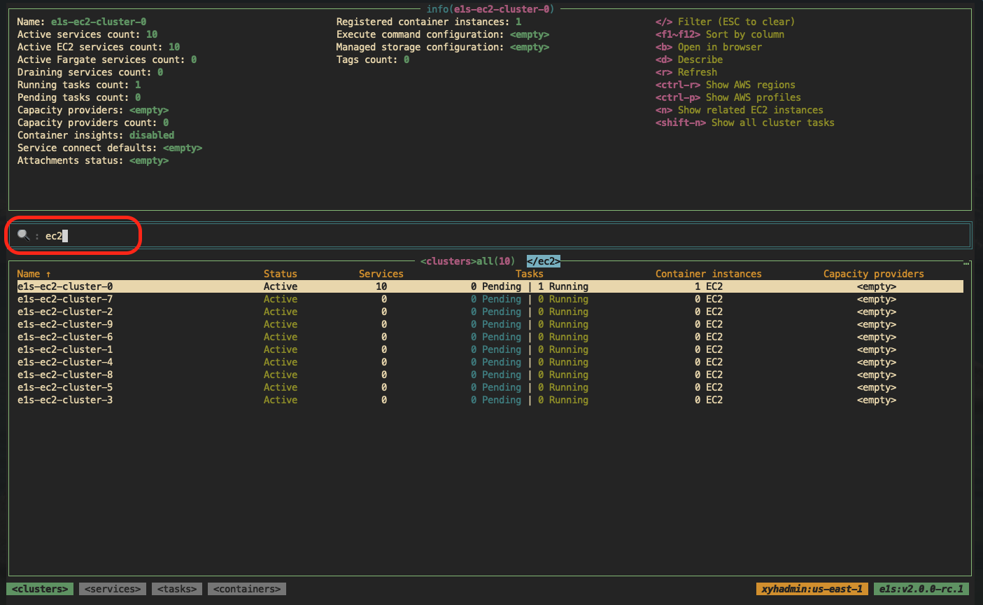 table filtering
