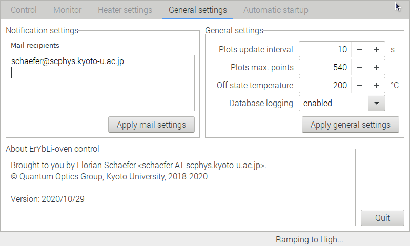 ErYbLi-oven_control settings page