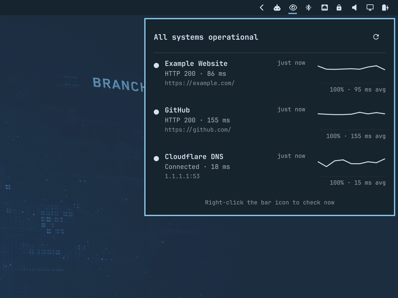 OmaNetWatch monitoring panel