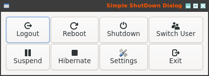 ssdd - Simple ShutDown Dialog