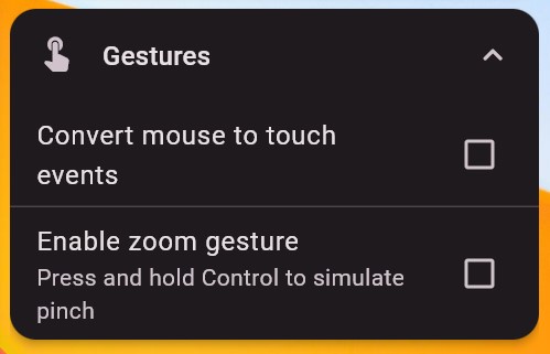 Gestures module