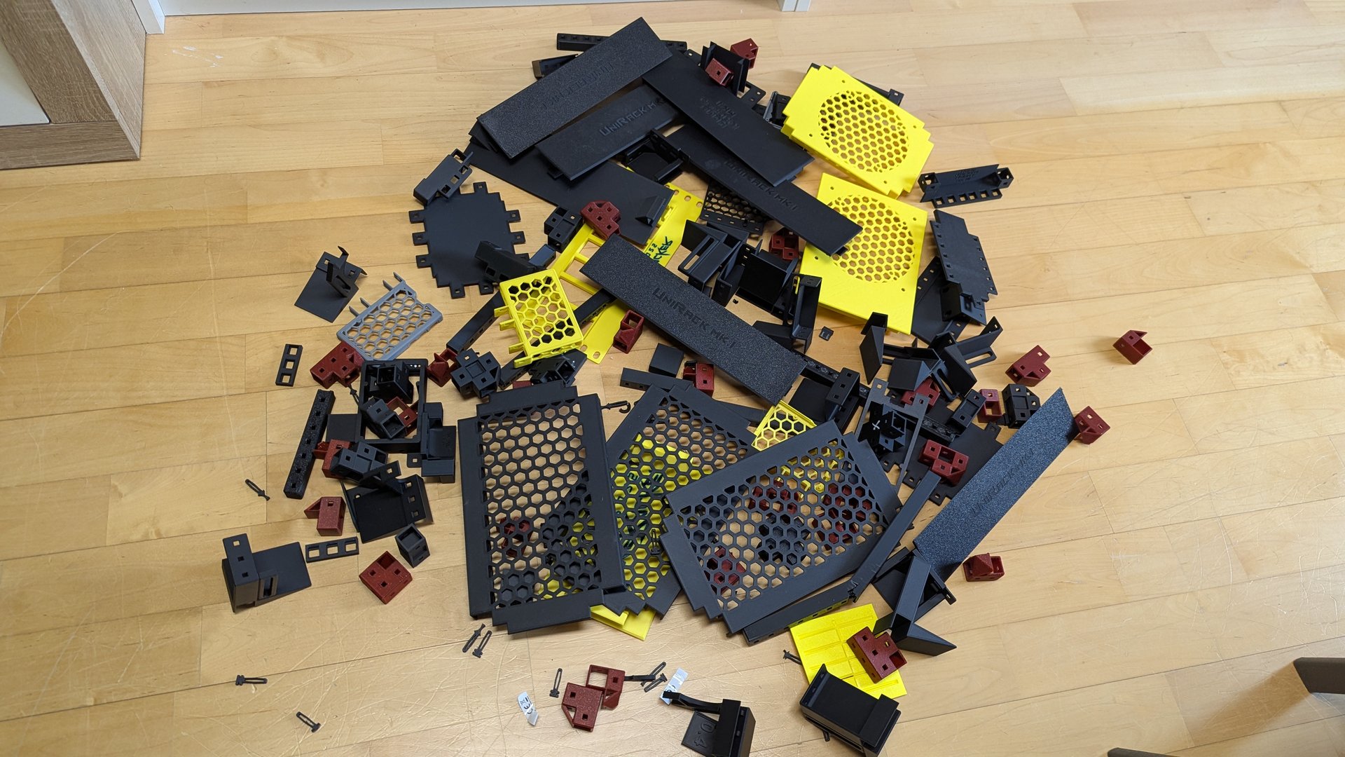 Photo showing a variety of HomeRacker prototypes lined up