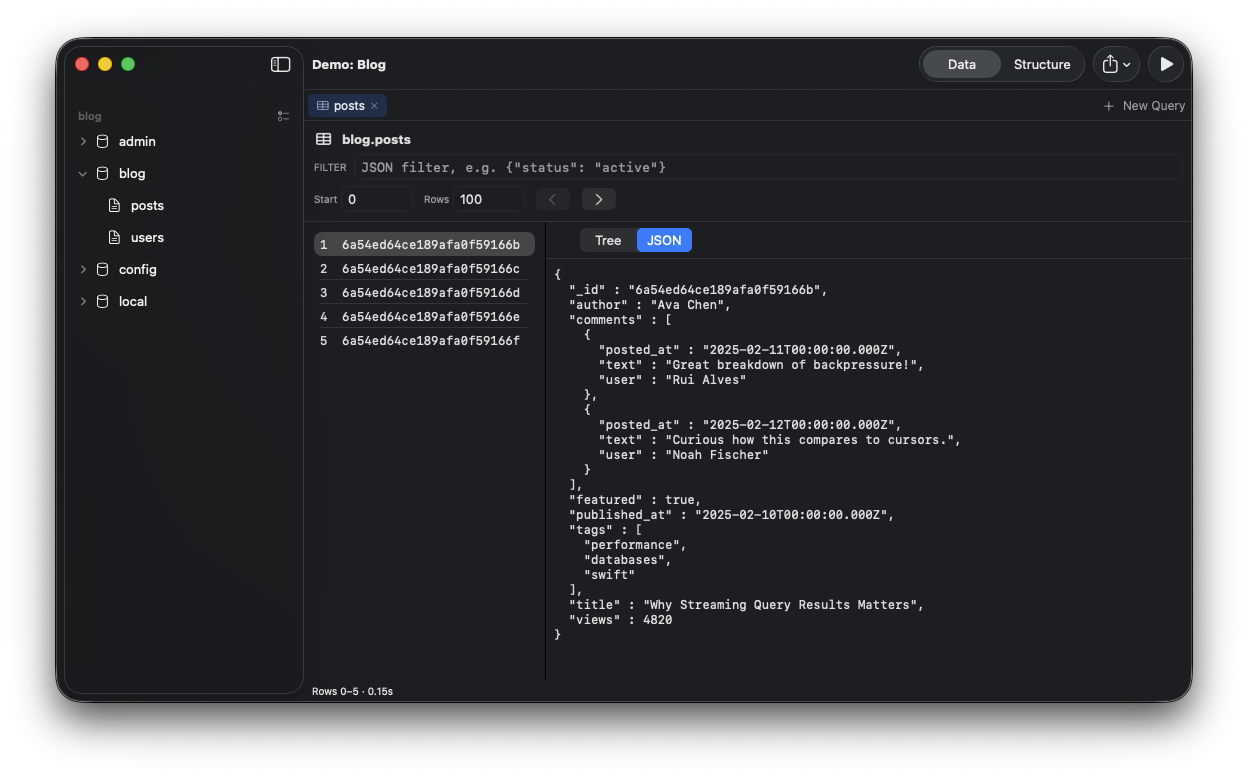dbOSK MongoDB document viewer