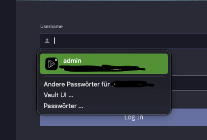 Vault UI native AutoFill suggestion