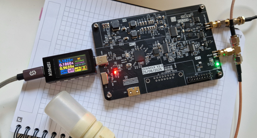 The board running with a transducer