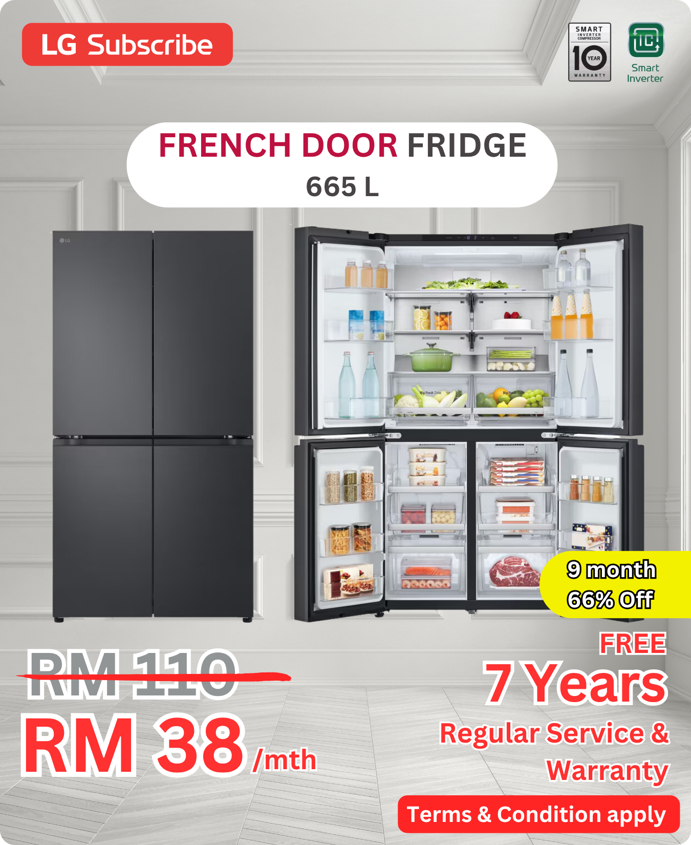 LG French Door Fridge 665L