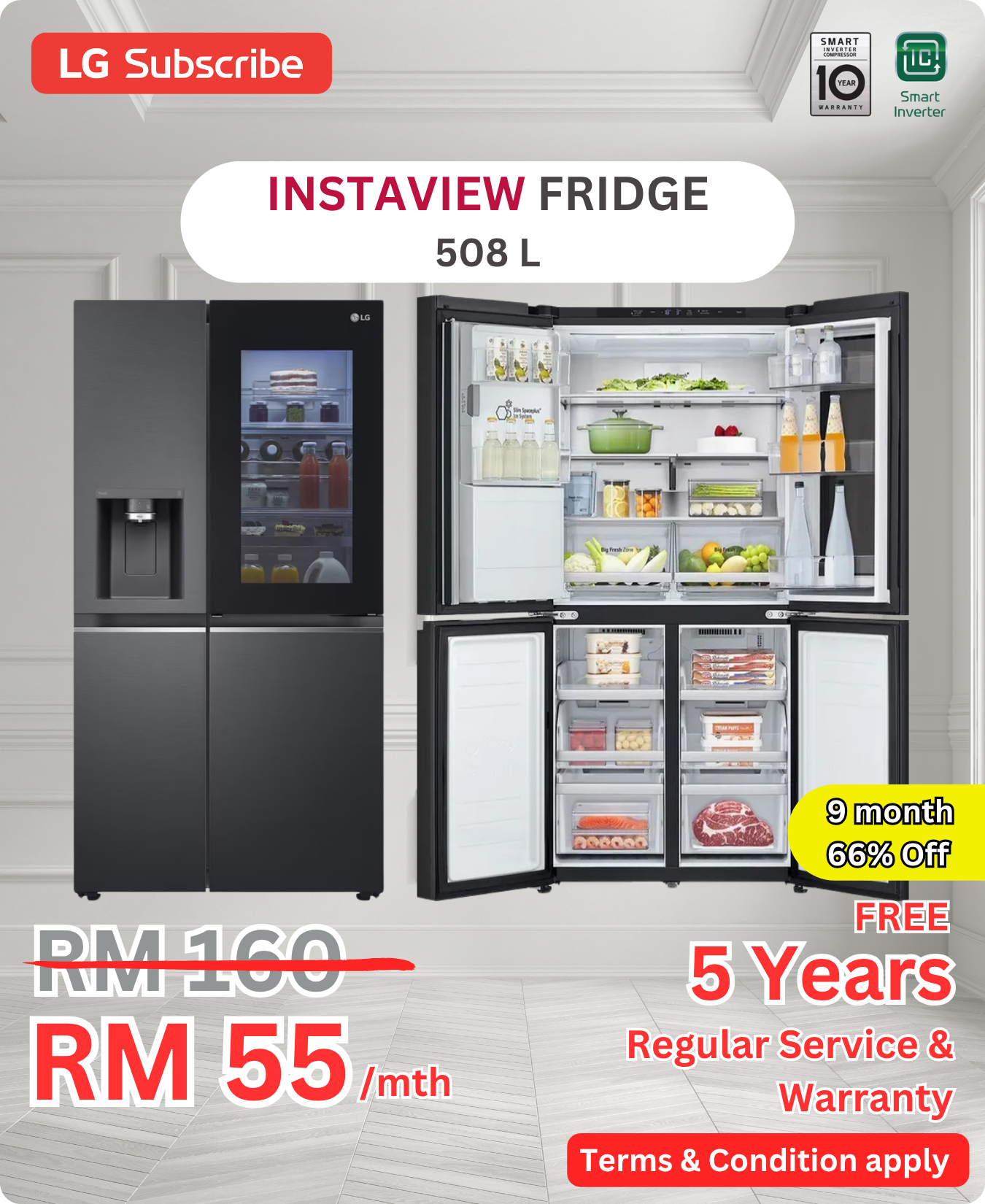 LG InstaView Fridge 508L