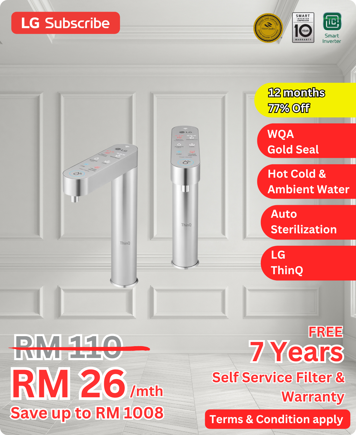 LG Undersink Water Purifier WU525BS
