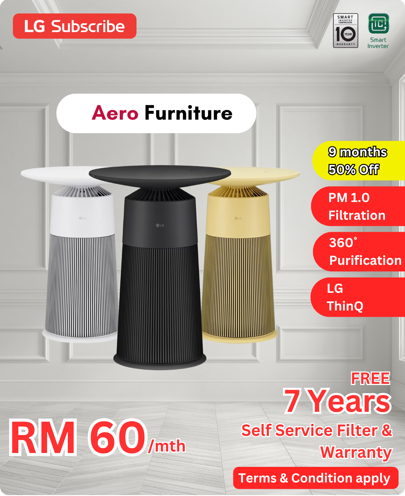 LG Aero Furniture Air Purifier AS20GP