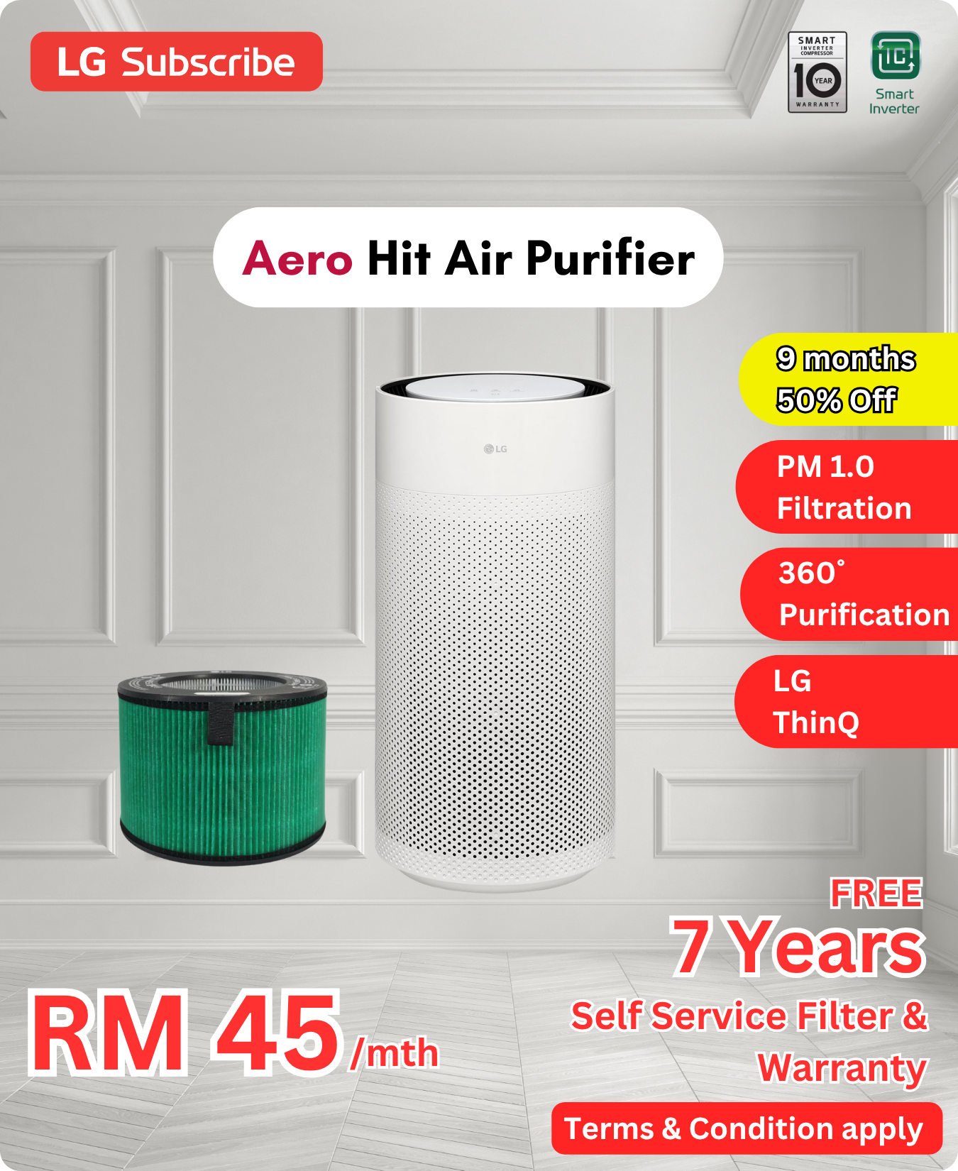 LG HIT Air Purifier AS60GH