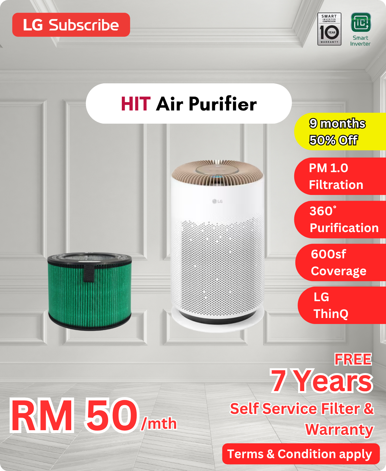 LG HIT Air Purifier AS65GDWB0