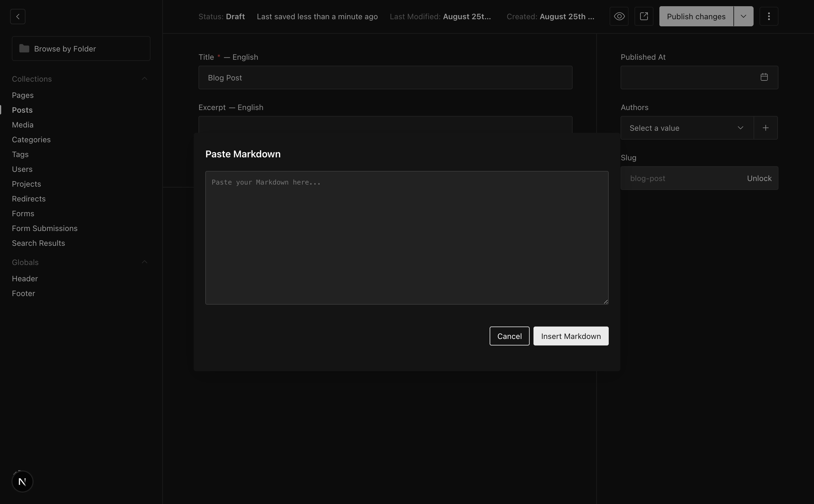 Screenshot of Paste-As-Markdown