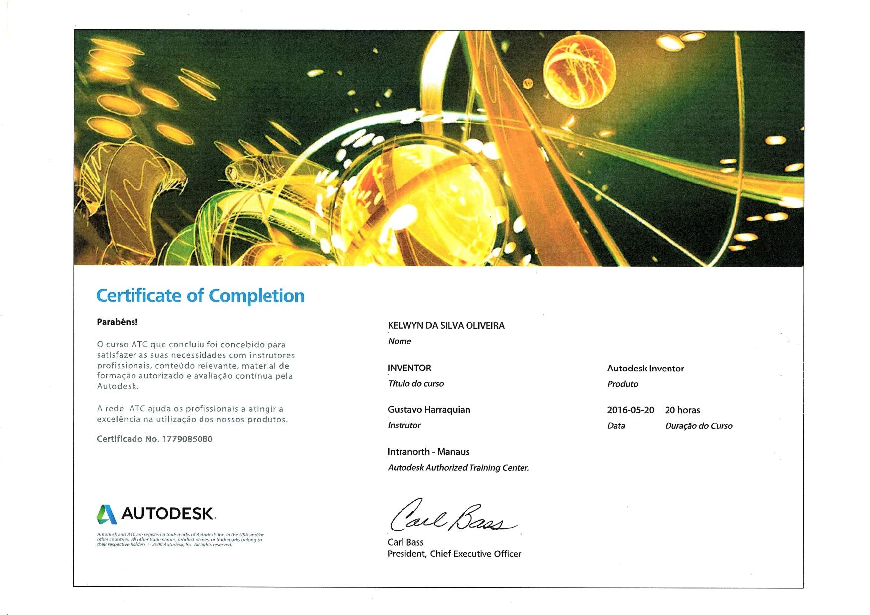 Inventor course certificate