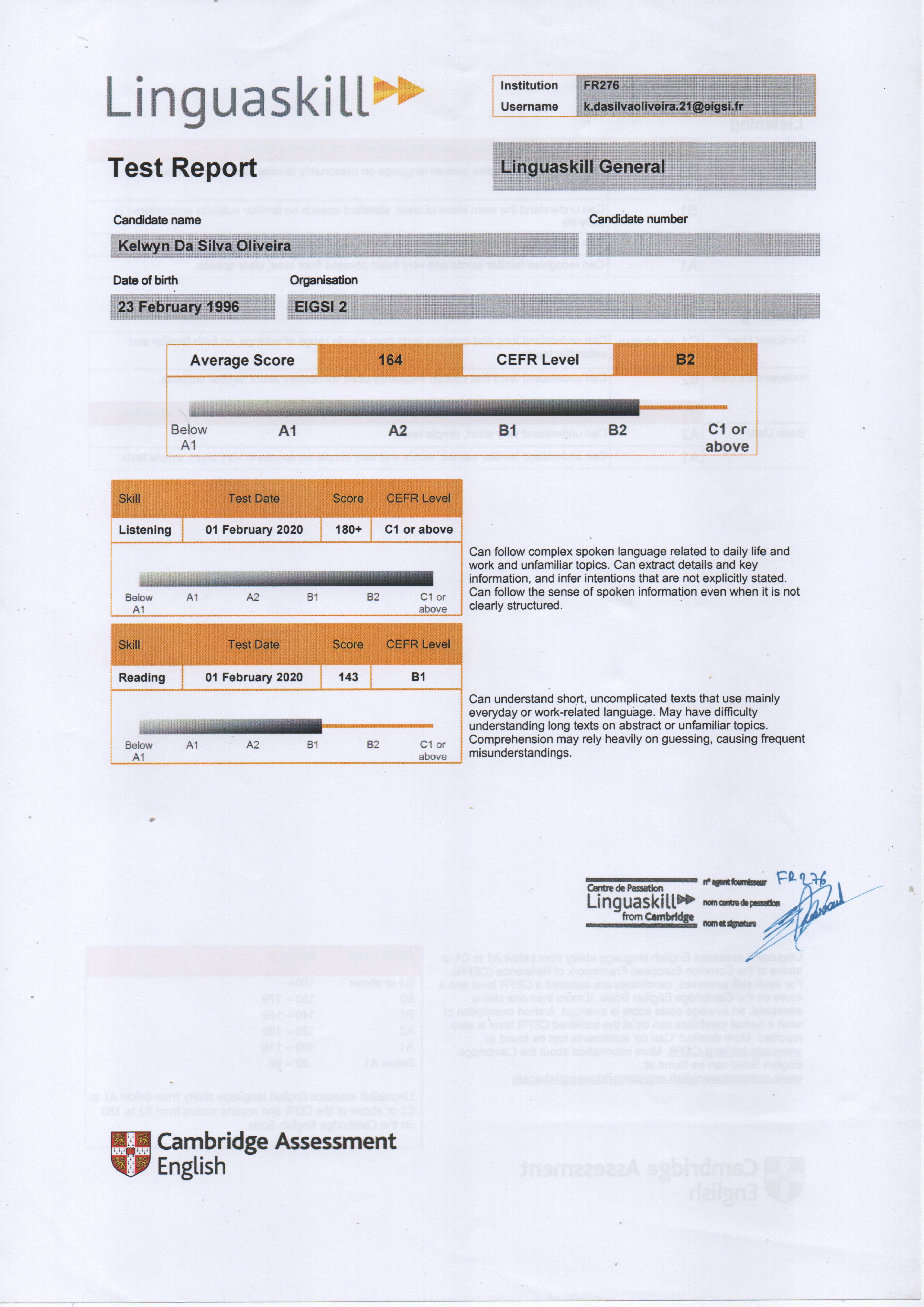 Linguaskill - English language Cambridge Assessment certificate