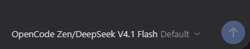 Composer trigger reading OpenCode Zen/DeepSeek V4.1 Flash, Default