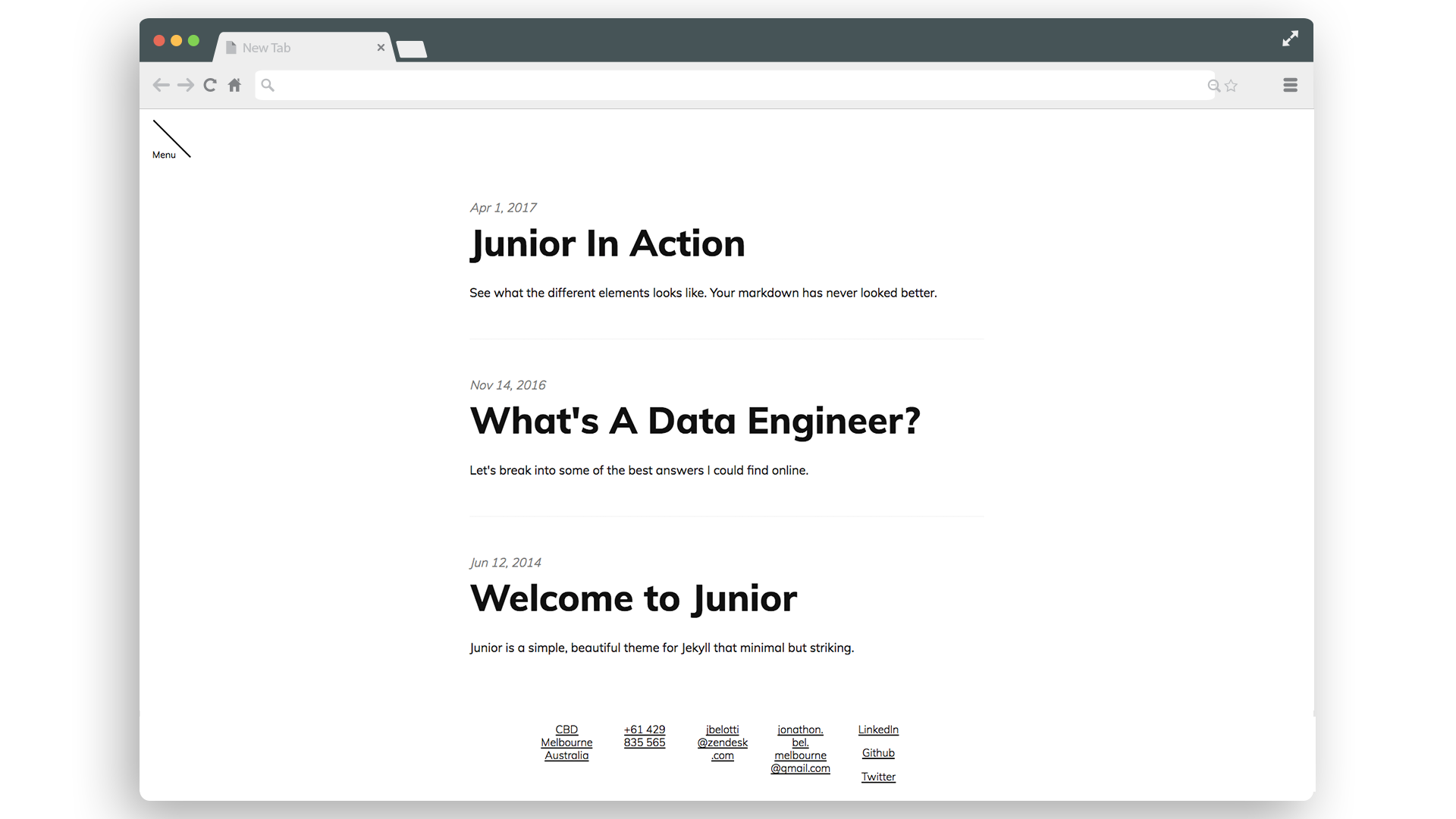 Junior main page