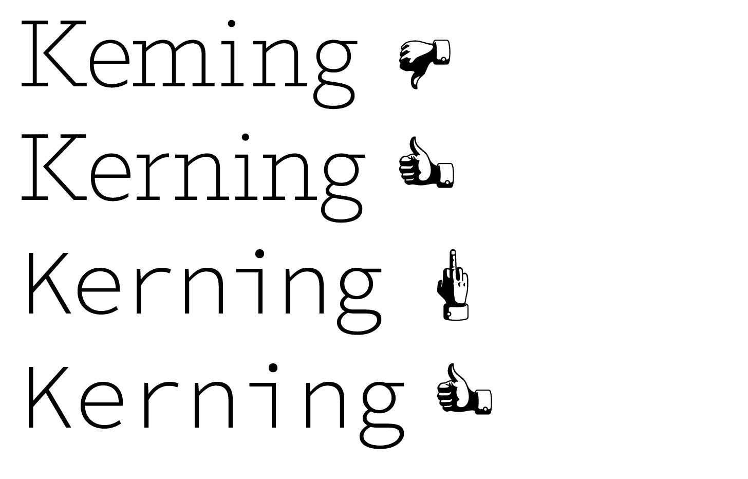 A kerning example.