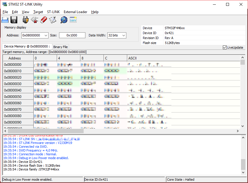 STM32 ST-LINK utility