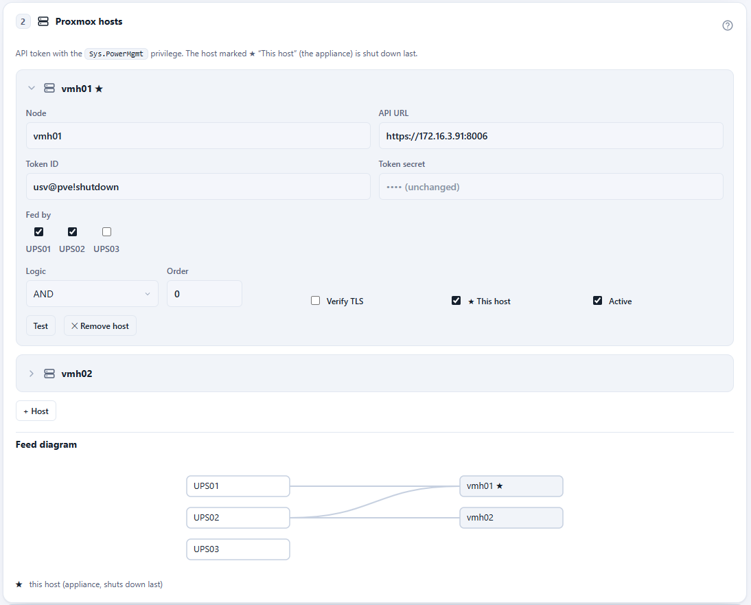 Host settings