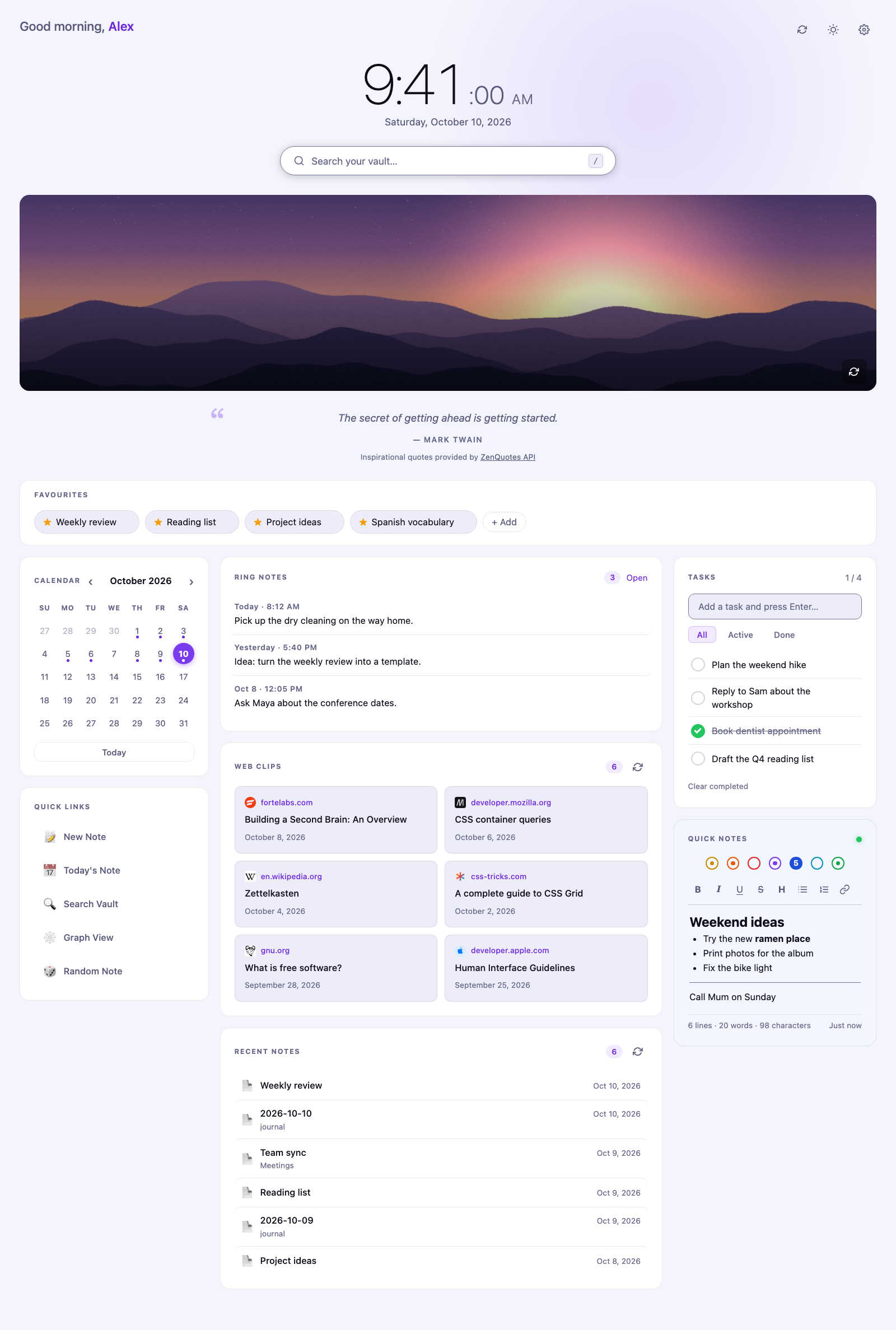 Genkan screenshot — Genkan dashboard in the light theme