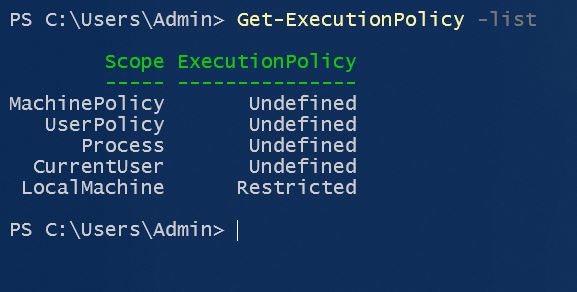 Get-ExecutionPolicy