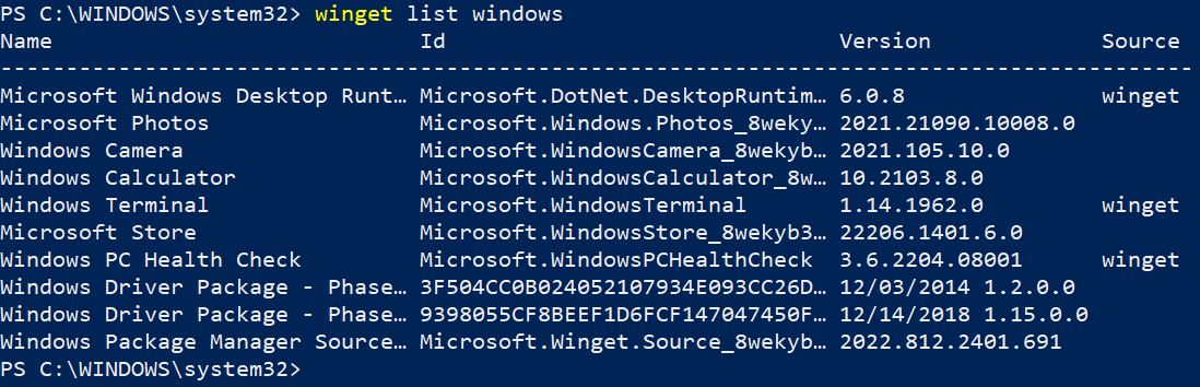 winget List 2
