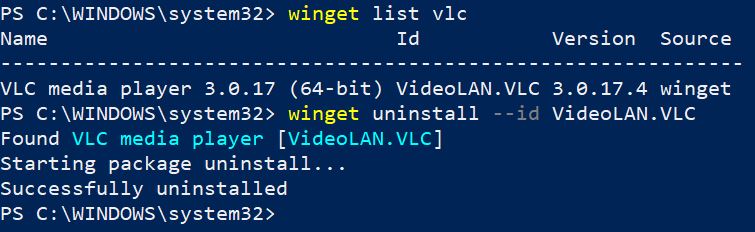 winget Uninstall 1