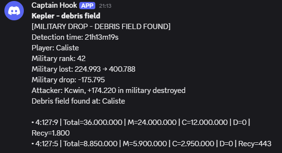 Debris field detection