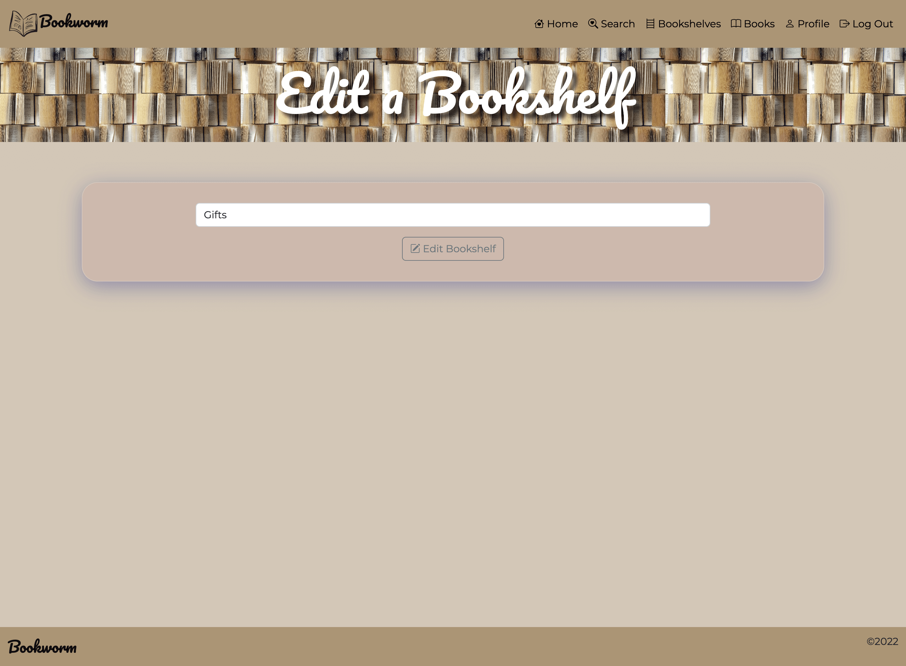 Edit Bookshelf Page