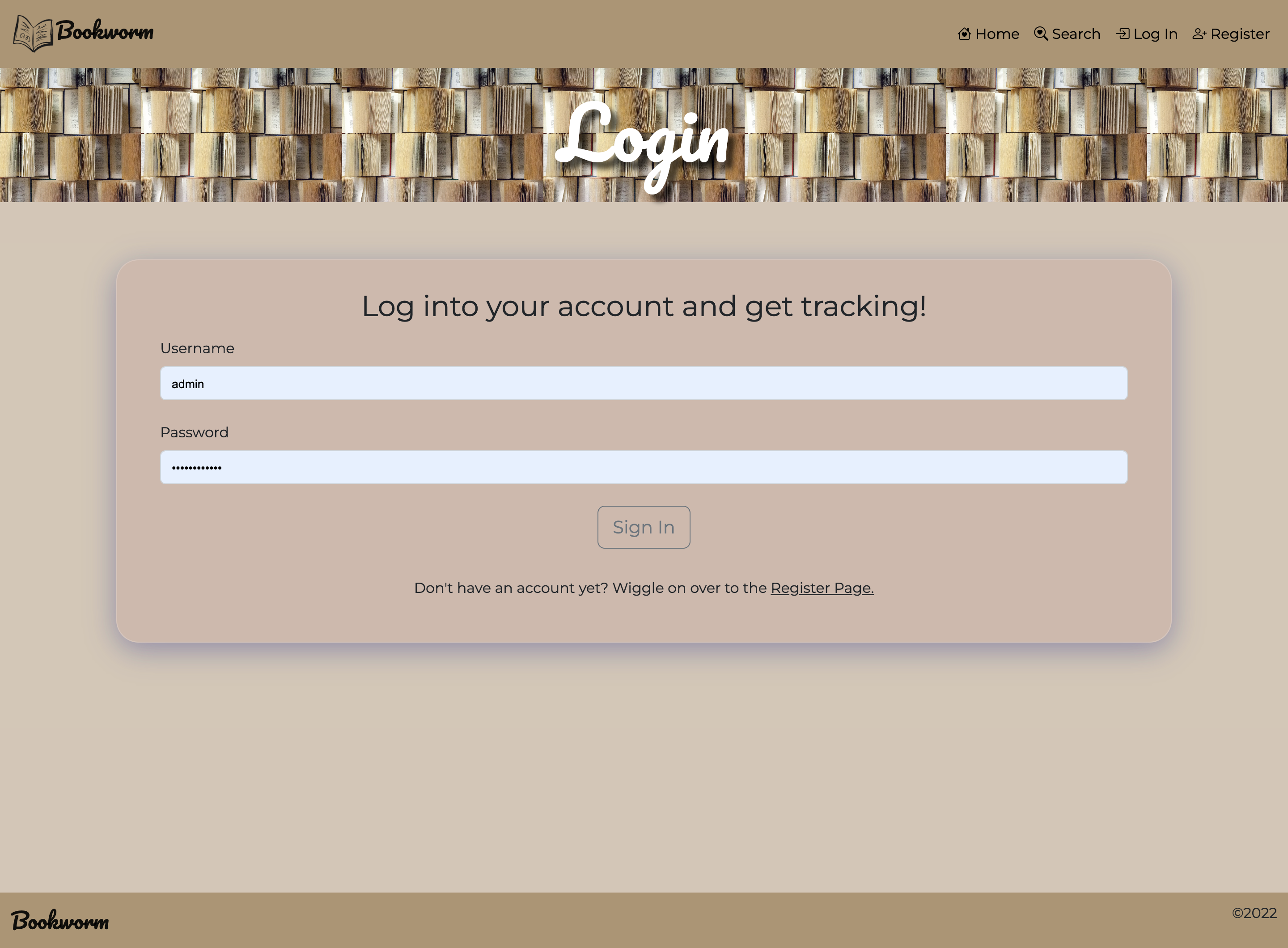 Log in Page