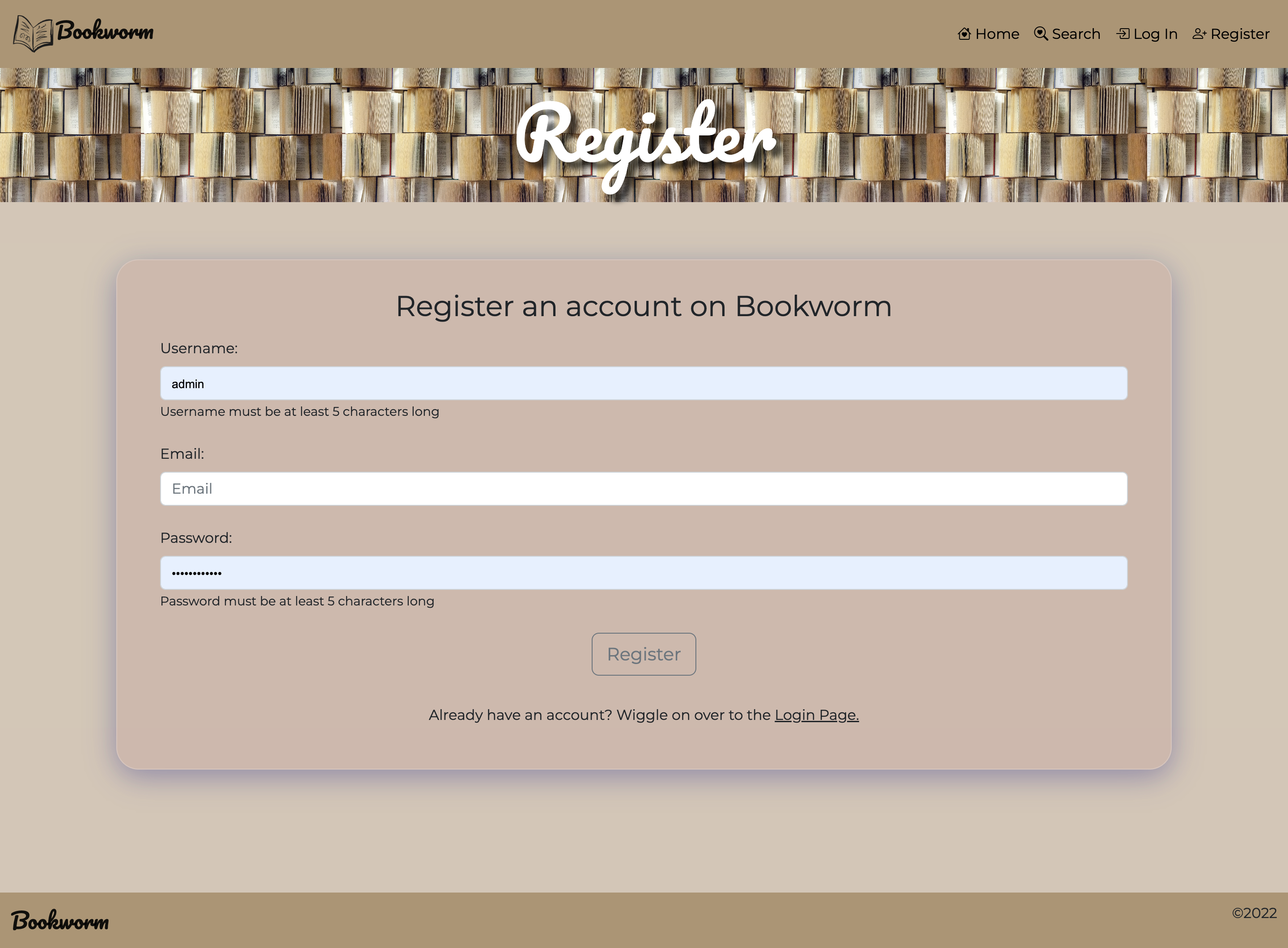 Register Page