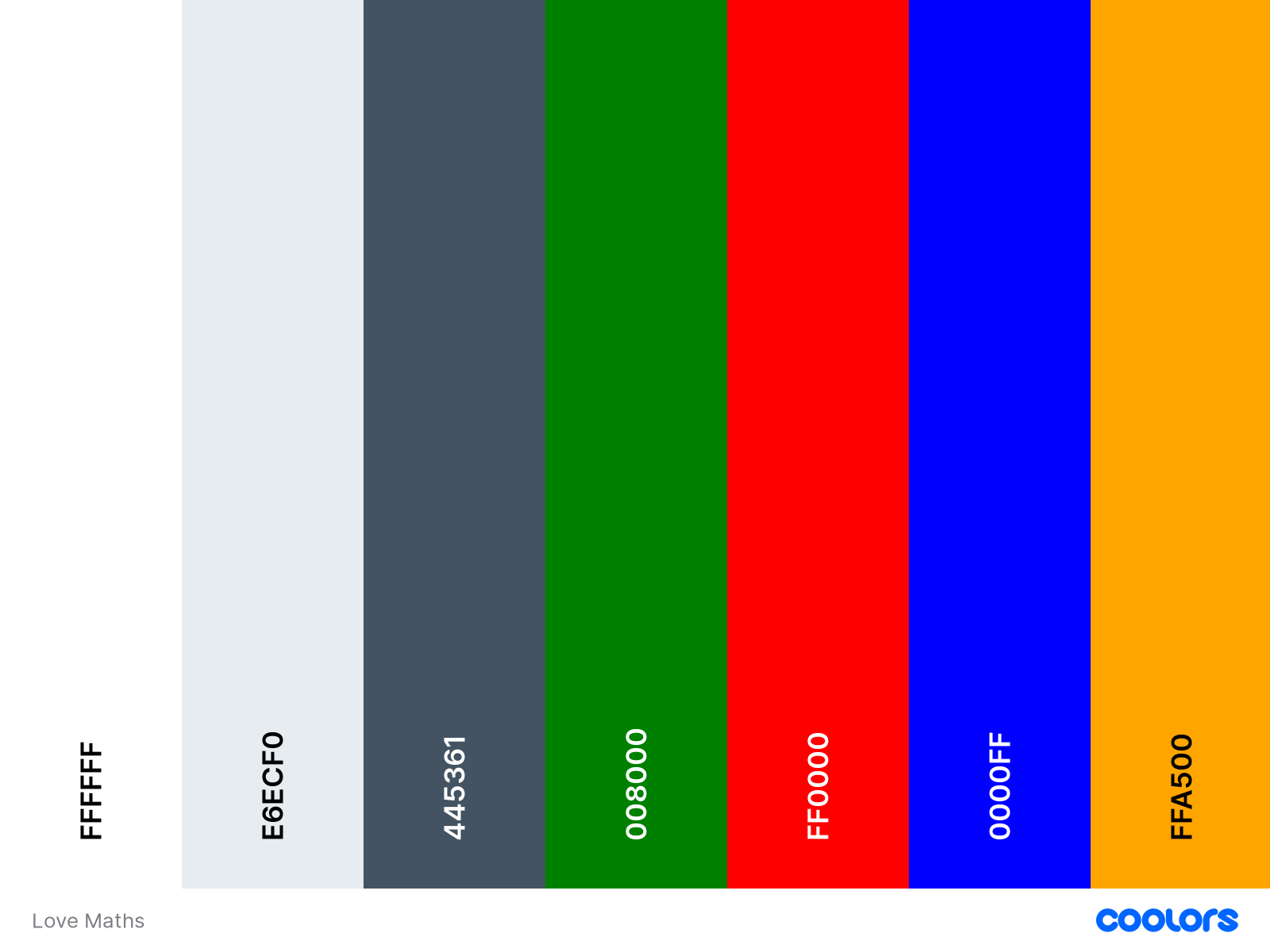 Love Maths Colour Palette