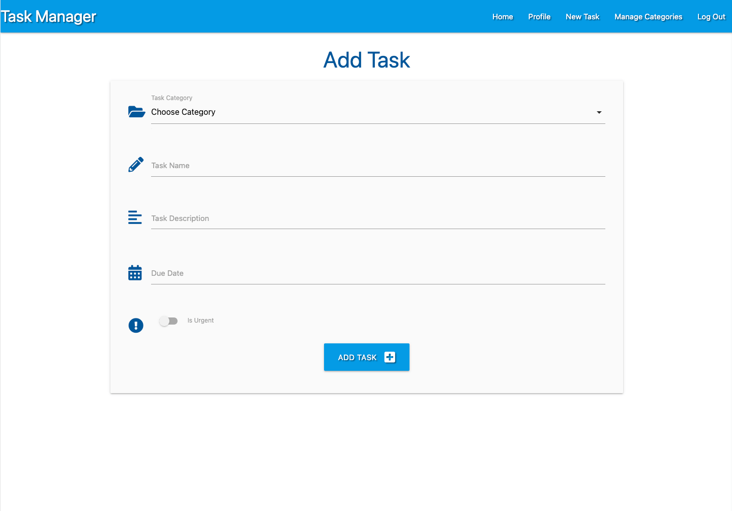 Add Tasks Page